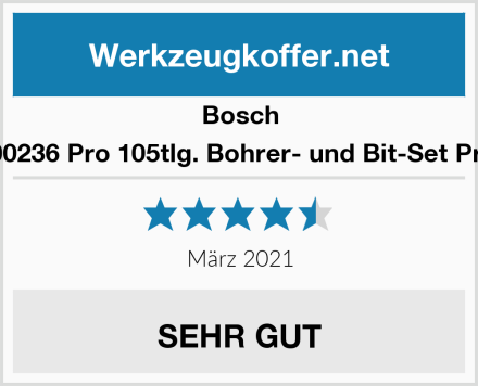 Bosch 2608P00236 Pro 105tlg. Bohrer- und Bit-Set Premium Test